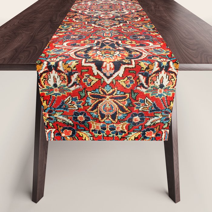 Kashan  Antique Central Persian Rug Print Table Runner Gallery Image 1