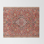 Kashan  Antique Central Persian Rug Print Throw Blanket Gallery Image 2