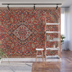 Kashan  Antique Central Persian Rug Print Wall Mural Gallery Image 1