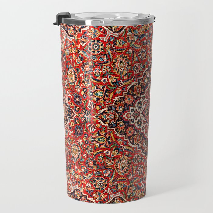 Kashan  Antique Central Persian Rug Print Travel Mug Gallery Image 3