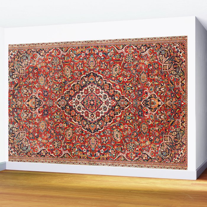 Kashan  Antique Central Persian Rug Print Wall Mural Gallery Image 2