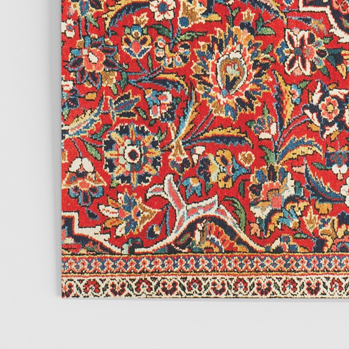 Kashan  Antique Central Persian Rug Print Poster Gallery Image 3