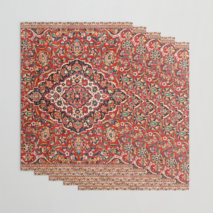 Kashan  Antique Central Persian Rug Print Wrapping Paper Gallery Image 3