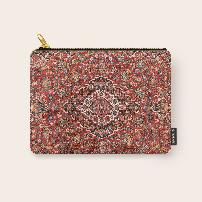 Kashan  Antique Central Persian Rug Print Carry All Pouch Gallery Image 1
