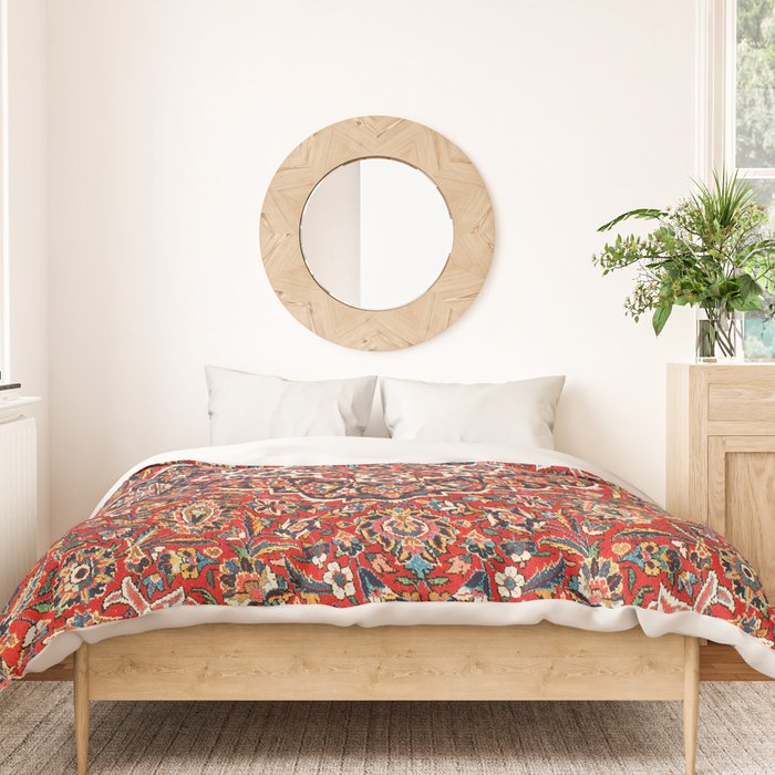 Kashan  Antique Central Persian Rug Print Duvet Cover Gallery Image 3