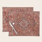Kashan  Antique Central Persian Rug Print Placemat Gallery Image 1