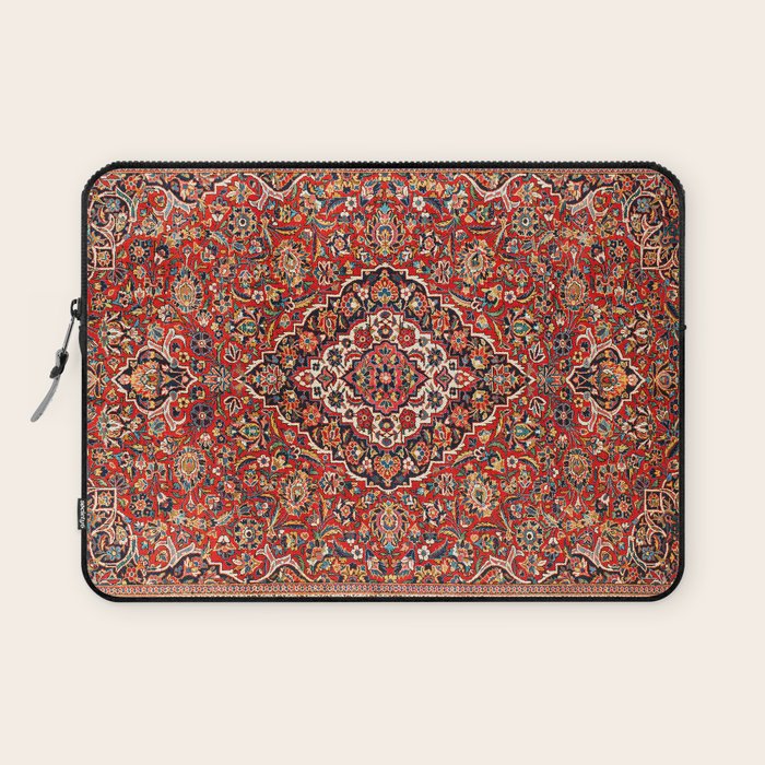 Kashan  Antique Central Persian Rug Print Laptop Sleeve Gallery Image 1