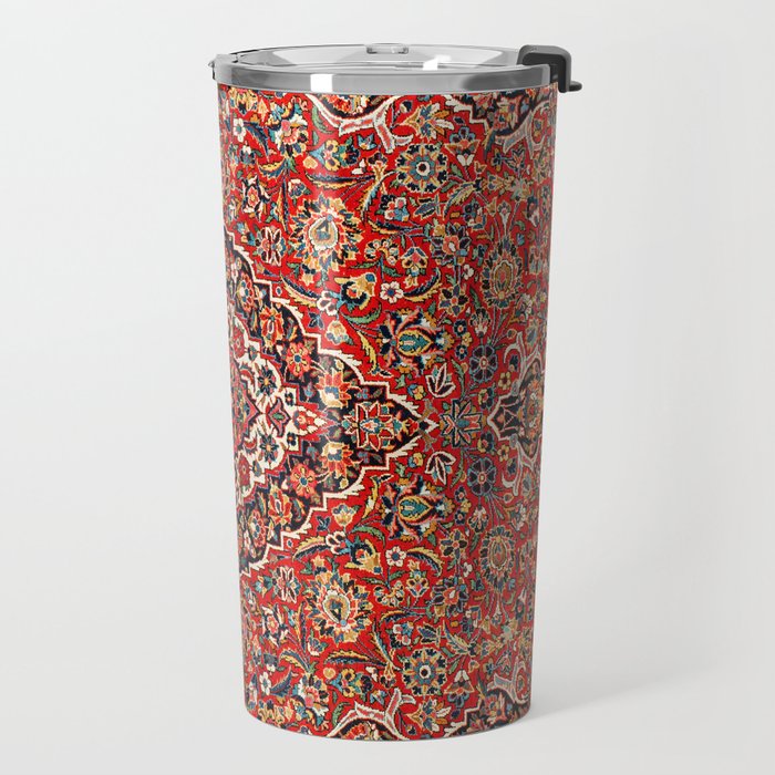 Kashan  Antique Central Persian Rug Print Travel Mug Gallery Image 2