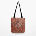 Kashan  Antique Central Persian Rug Print Tote Bag Gallery Image 2