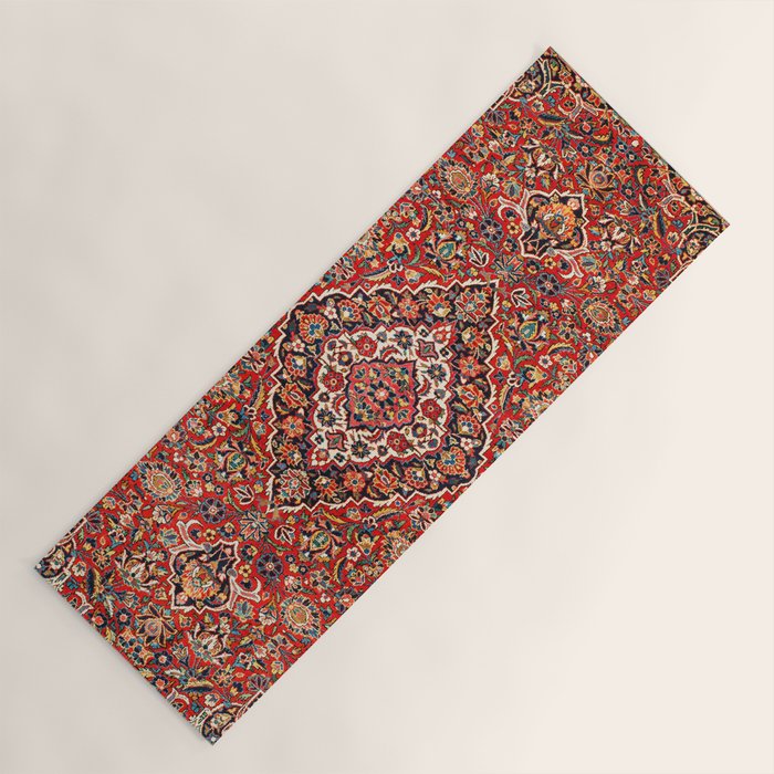 Kashan  Antique Central Persian Rug Print Yoga Mat Gallery Image 1