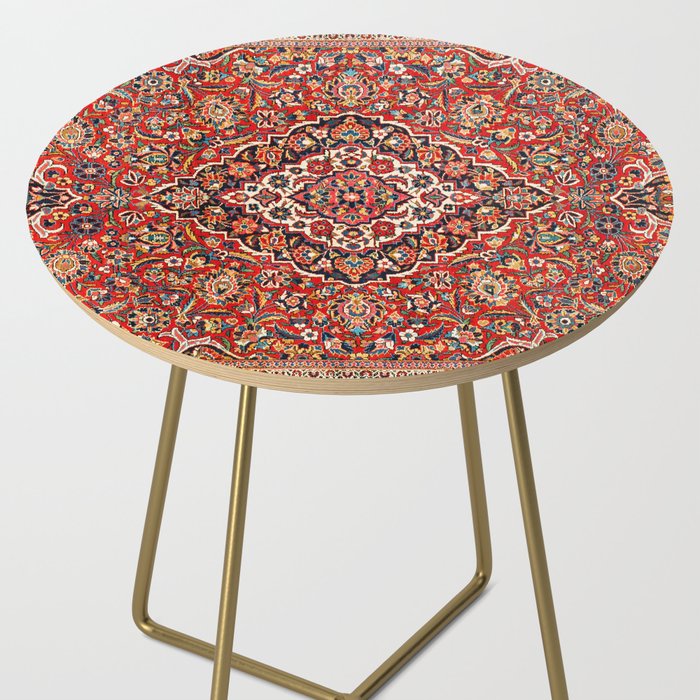 Kashan  Antique Central Persian Rug Print Side Table Gallery Image 2