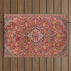 Kashan  Antique Central Persian Rug Print Outdoor Rug Gallery Image 1