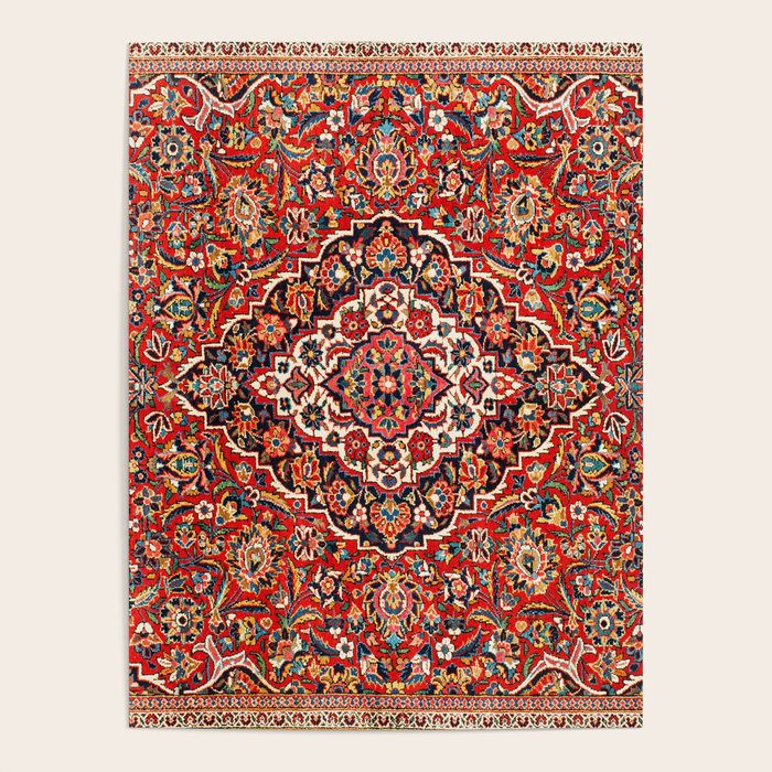 Kashan  Antique Central Persian Rug Print Poster Gallery Image 4