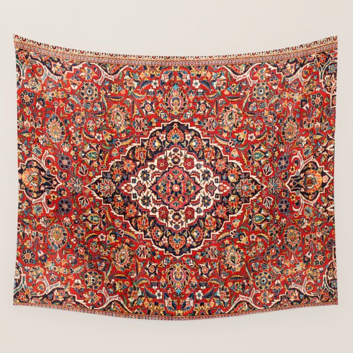 Kashan  Antique Central Persian Rug Print Wall Tapestry Gallery Image 4