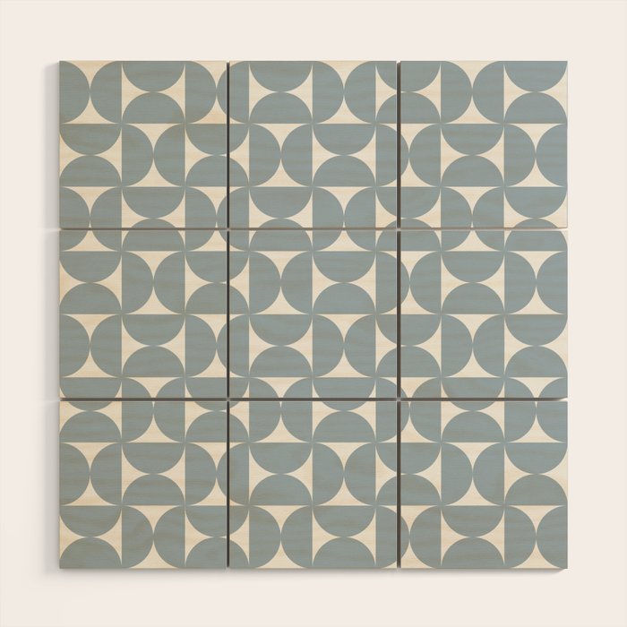 Bauhaus Mid Century Modern Geometric Pattern XII Wood Wall Art Gallery Image 1