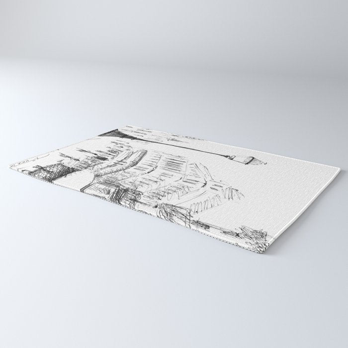 Sketch of a Street in Paris Rug Gallery Image 3