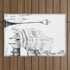 Sketch of a Street in Paris Outdoor Rug Gallery Image 1