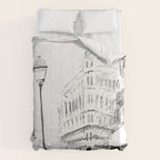 Sketch of a Street in Paris Comforter Gallery Image 6
