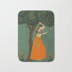 Title Woman Grasping Tree Branch Place India Indian Miniature Painting  Bath Mat Gallery Image 1