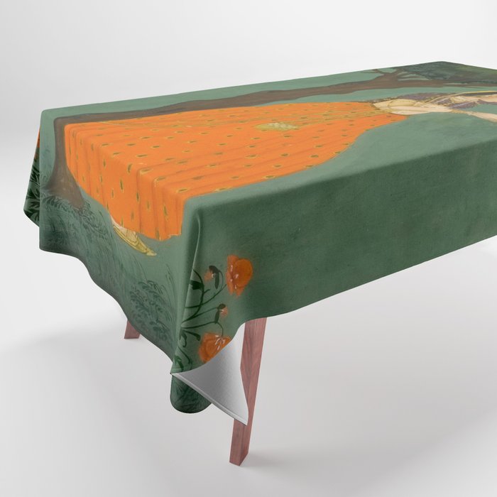 Title Woman Grasping Tree Branch Place India Indian Miniature Painting  Tablecloth Gallery Image 1