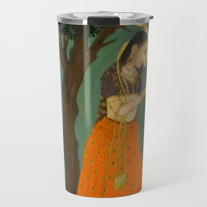 Title Woman Grasping Tree Branch Place India Indian Miniature Painting  Travel Mug Gallery Image 1
