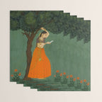 Title Woman Grasping Tree Branch Place India Indian Miniature Painting  Wrapping Paper Gallery Image 3