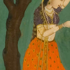 Title Woman Grasping Tree Branch Place India Indian Miniature Painting  Coffee Mug Gallery Image 2