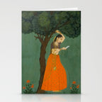 Title Woman Grasping Tree Branch Place India Indian Miniature Painting  Stationery Card Gallery Image 2