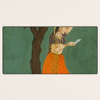 Title Woman Grasping Tree Branch Place India Indian Miniature Painting  Desk Mat Gallery Image 3