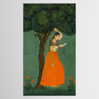 Title Woman Grasping Tree Branch Place India Indian Miniature Painting  Tablecloth Gallery Image 2