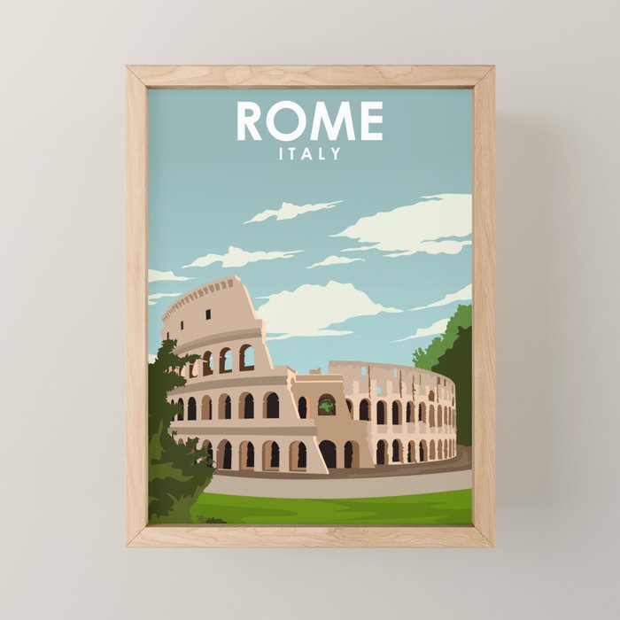 Rome Italy Travel Poster Mini Art Print Gallery Image 1