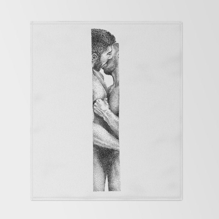 Kiss NOODDOOD Strip Throw Blanket Gallery Image 2