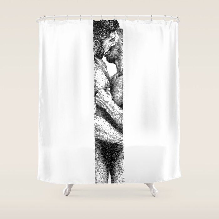 Kiss NOODDOOD Strip Shower Curtain Gallery Image 1