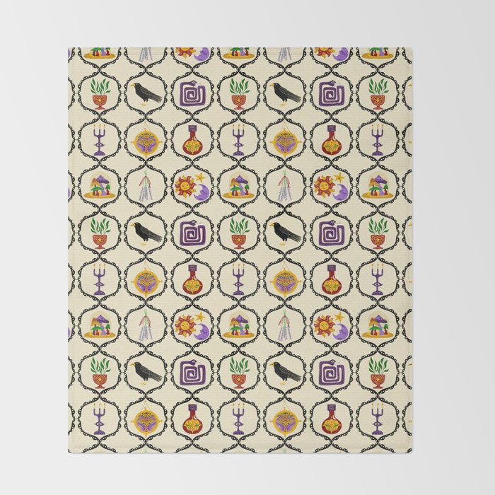 Whimsigothic Witch Mystical Magic Throw Blanket Gallery Image 2