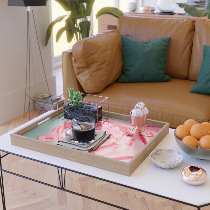 Tiger Pink & Teal Serving Tray Gallery Image 2