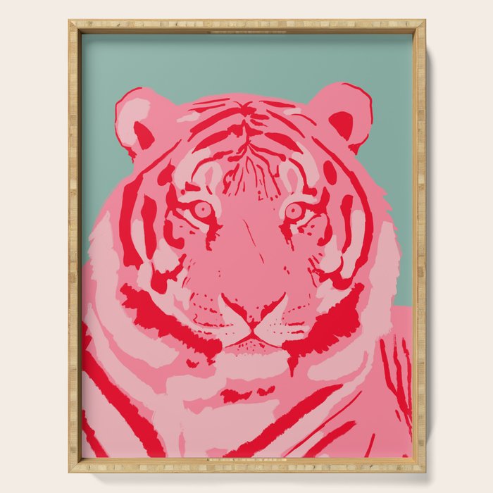 Tiger Pink & Teal Serving Tray Gallery Image 1