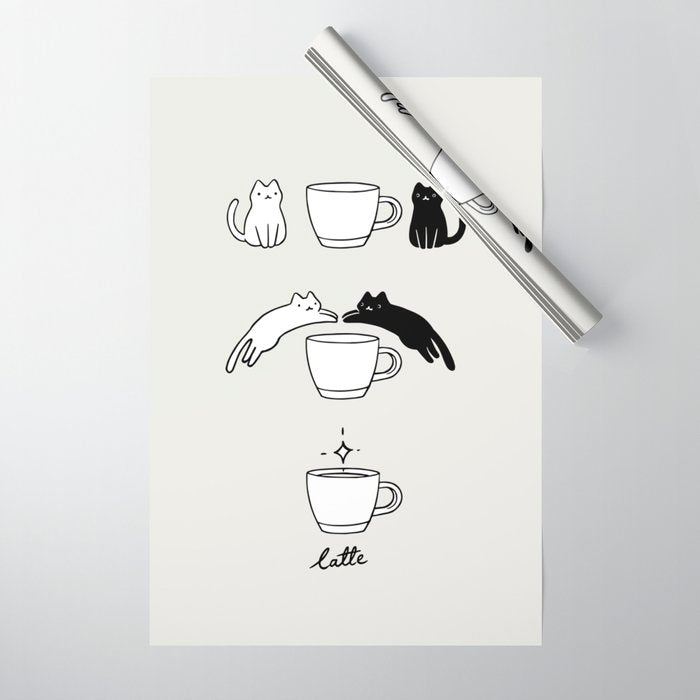 Coffee Cat 2: Catte Wrapping Paper Gallery Image 1