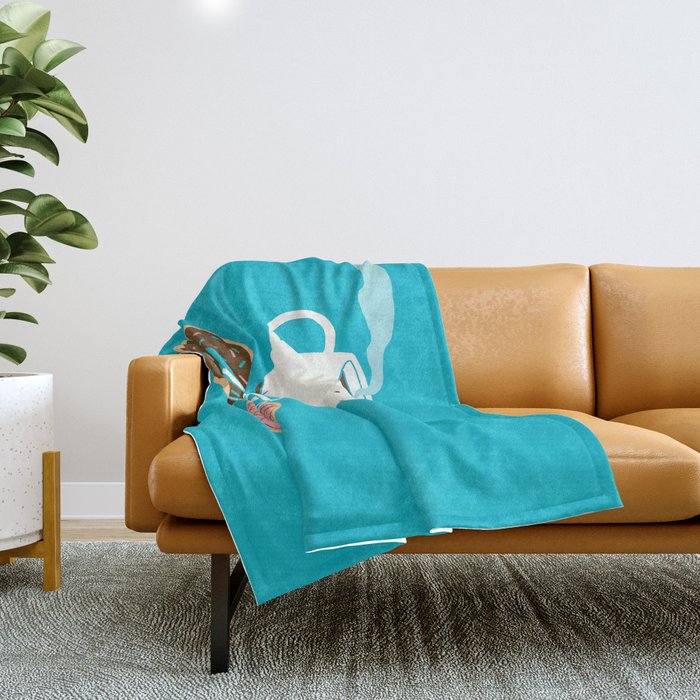 Coffee and Donuts Throw Blanket Gallery Image 1