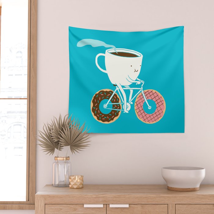 Coffee and Donuts Wall Tapestry Gallery Image 2