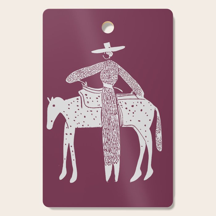 Solo Steady Vino â Elegant Cowgirl Art Cutting Board Gallery Image 1