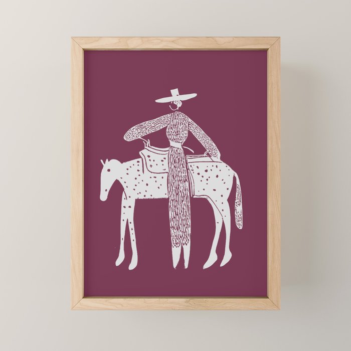 Solo Steady Vino â Elegant Cowgirl Art Mini Art Print Gallery Image 1