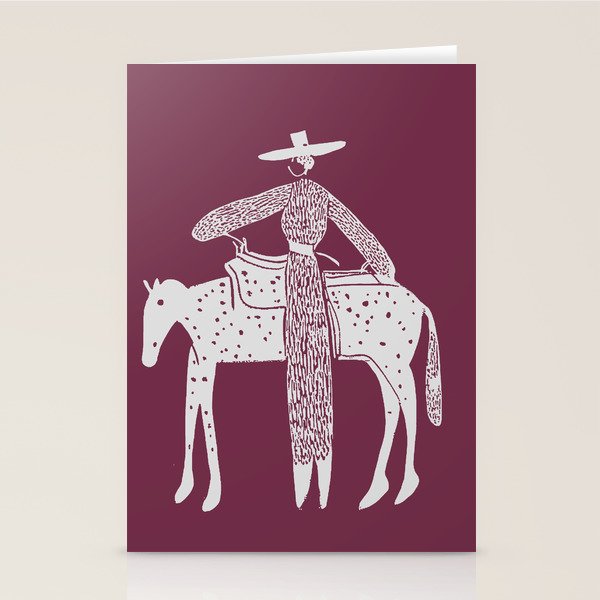 Solo Steady Vino â Elegant Cowgirl Art Stationery Card Gallery Image 1