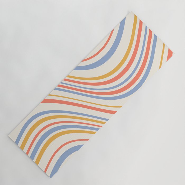 Wavy Stripes XXIII - Retro Summer Yoga Mat Gallery Image 1