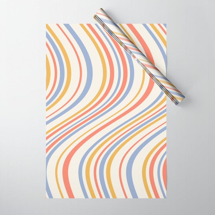 Wavy Stripes XXIII - Retro Summer Wrapping Paper Gallery Image 1