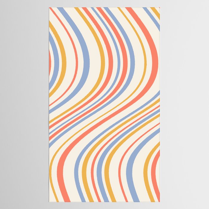 Wavy Stripes XXIII - Retro Summer Tablecloth Gallery Image 2