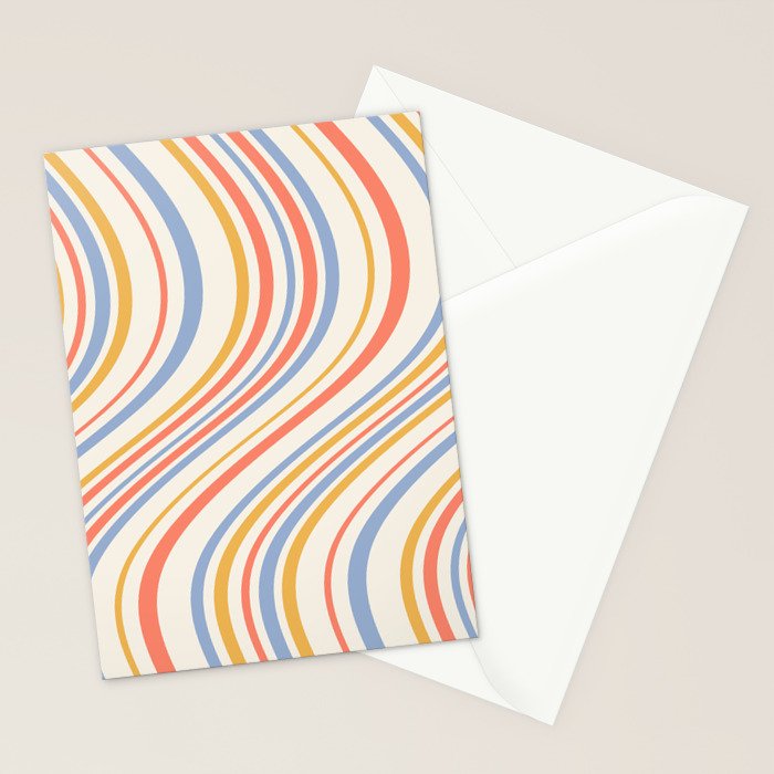 Wavy Stripes XXIII - Retro Summer Stationery Card Gallery Image 2