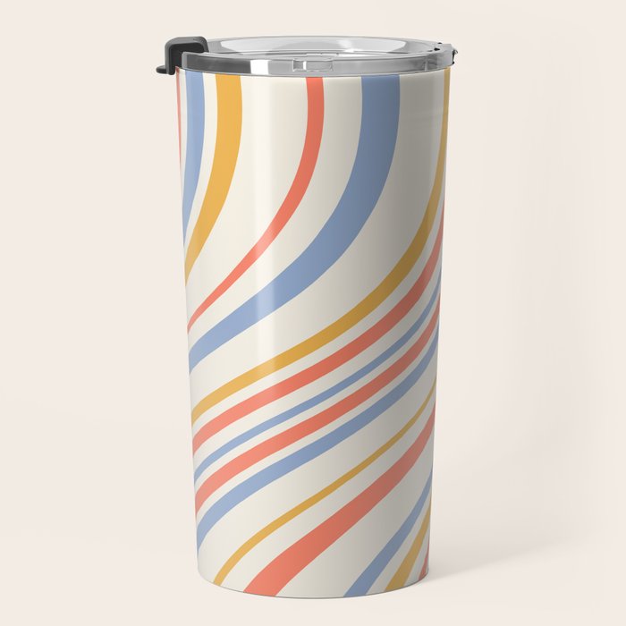 Wavy Stripes XXIII - Retro Summer Travel Mug Gallery Image 3