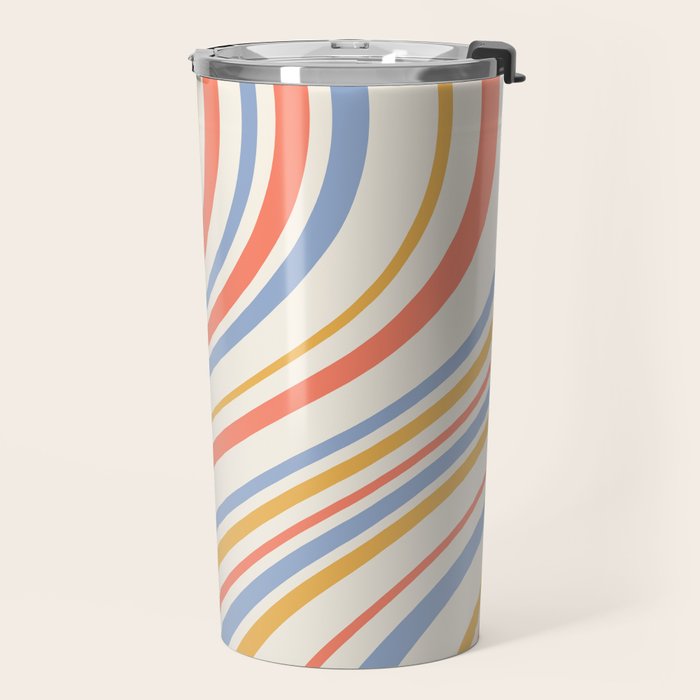 Wavy Stripes XXIII - Retro Summer Travel Mug Gallery Image 2