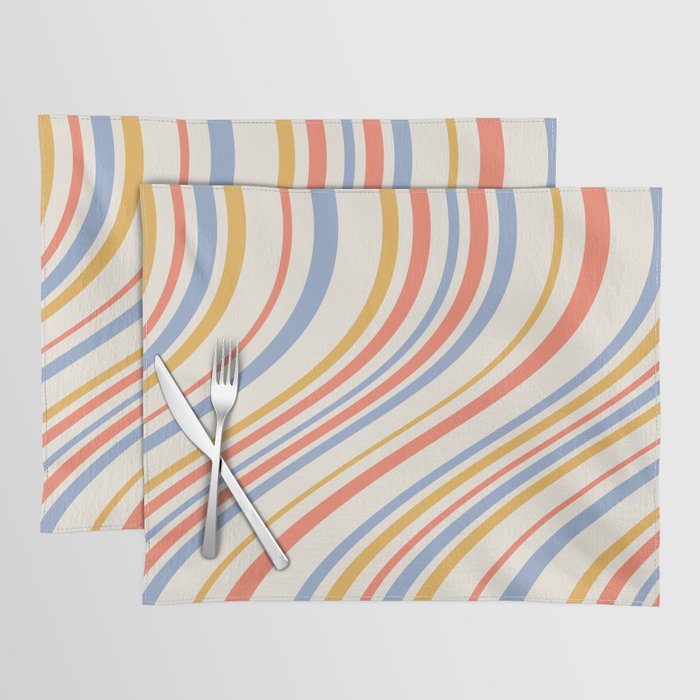 Wavy Stripes XXIII - Retro Summer Placemat Gallery Image 1