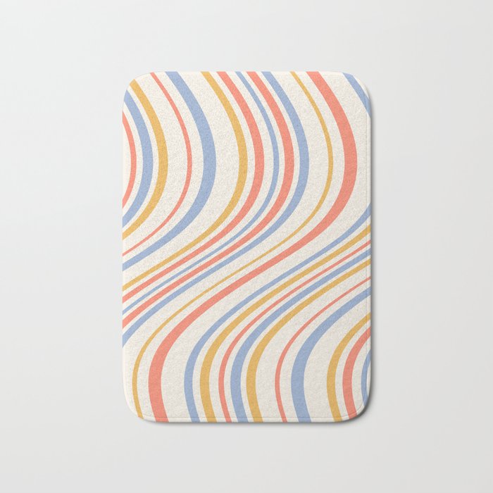 Wavy Stripes XXIII - Retro Summer Bath Mat Gallery Image 1